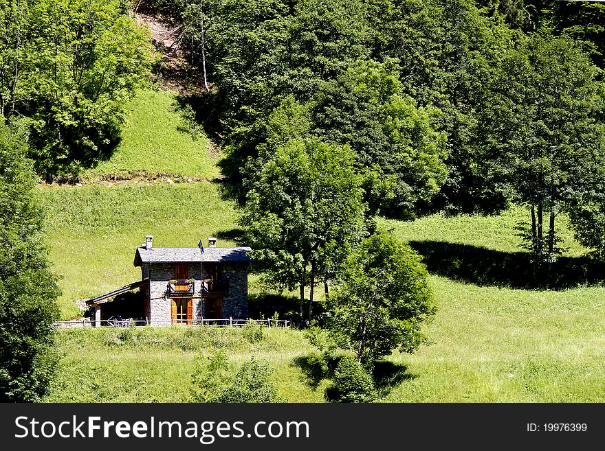 House mountain meadows and forests. House mountain meadows and forests