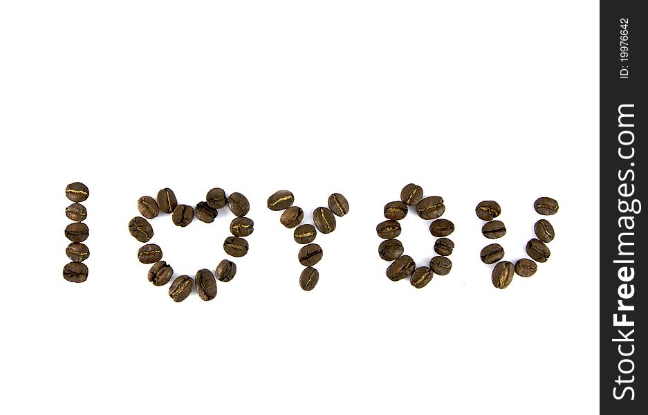 Coffee beans on white background. Coffee beans on white background