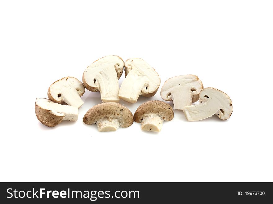 Champignon mushrooms isolated on white backround thank for your support