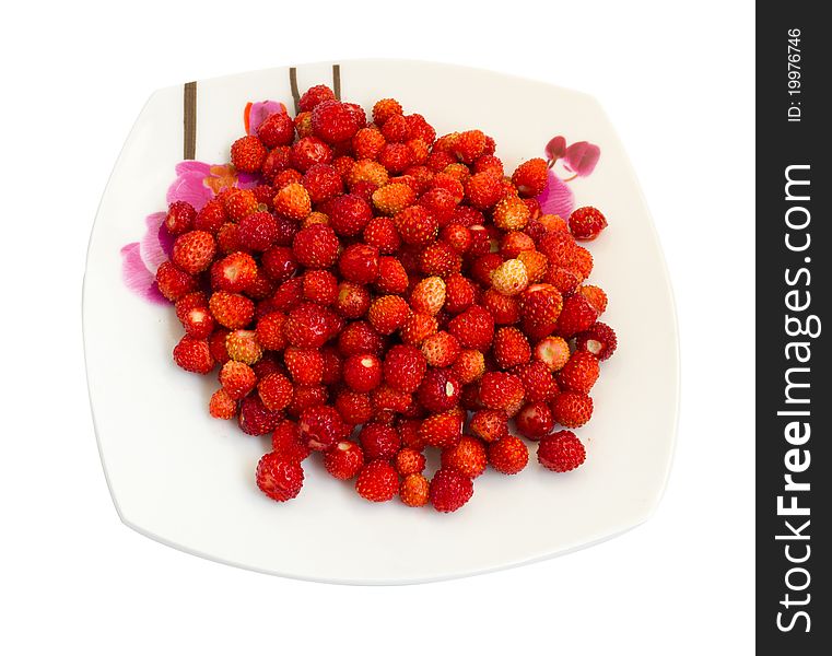 Handful of fresh strawberries on a plate