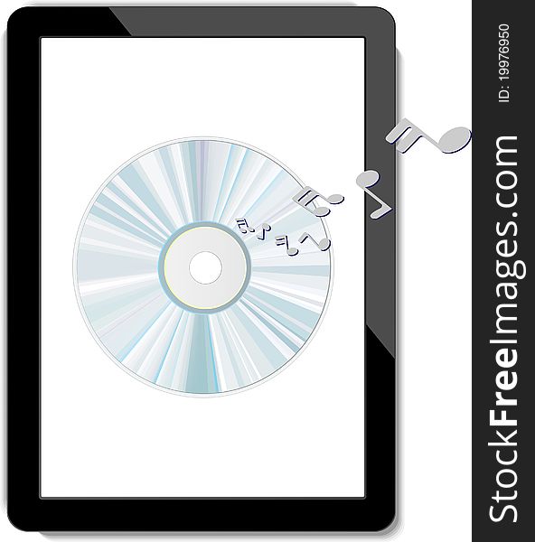 Tablet with cd and music