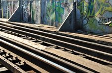 Rails And Graffiti Stock Photography Rails And Graffiti Stock Photography