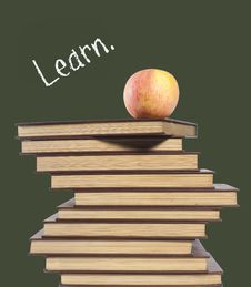 Isolated Apple And Books Stock Images Isolated Apple And Books Stock Images