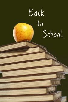Isolated Apple And Books Stock Photography Isolated Apple And Books Stock Photography
