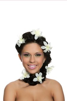 Beautyful Woman With Flower Royalty Free Stock Photos