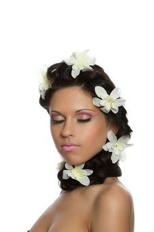 Beautyful Woman With Flower Royalty Free Stock Photo