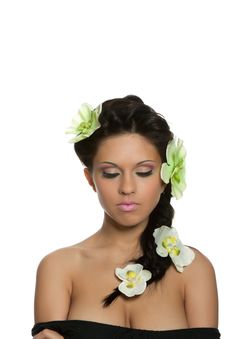 Beautyful Woman With Flower Royalty Free Stock Photo Beautyful Woman With Flower Royalty Free Stock Photo