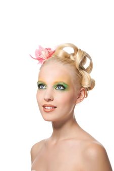 Beautyful Woman With Flower Stock Image Beautyful Woman With Flower Stock Image