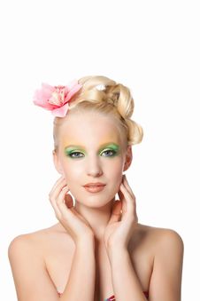 Beautyful Woman With Flower Royalty Free Stock Images Beautyful Woman With Flower Royalty Free Stock Images