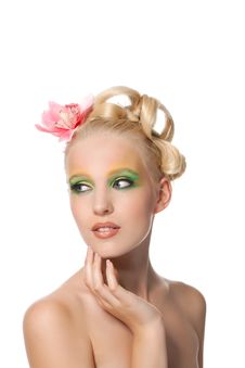 Beautyful Woman With Flower Royalty Free Stock Photos Beautyful Woman With Flower Royalty Free Stock Photos