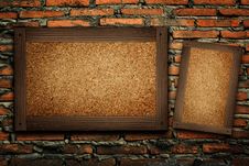 Old Wood Frame On Brick Wall Stock Photo Old Wood Frame On Brick Wall Stock Photo