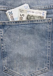 Jeans Pocket Money Royalty Free Stock Image Jeans Pocket Money Royalty Free Stock Image
