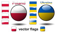 Flags, Poland - Ukraine Royalty Free Stock Image