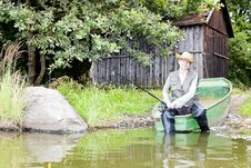 Fishing Woman Royalty Free Stock Photos Fishing Woman Royalty Free Stock Photos