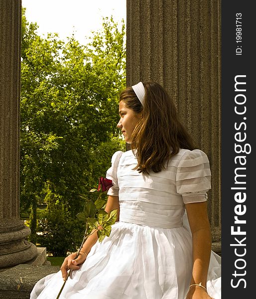 Beautiful Girl In Her First Communion