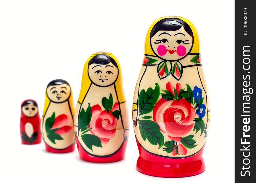 Set of russian dolls of decreasing sizes. Set of russian dolls of decreasing sizes