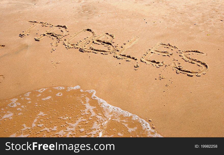 Inscription in the sand troubles go away