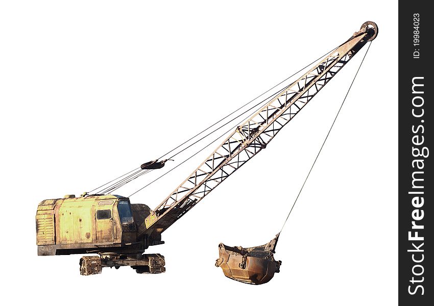 Excavator isolated on a white background