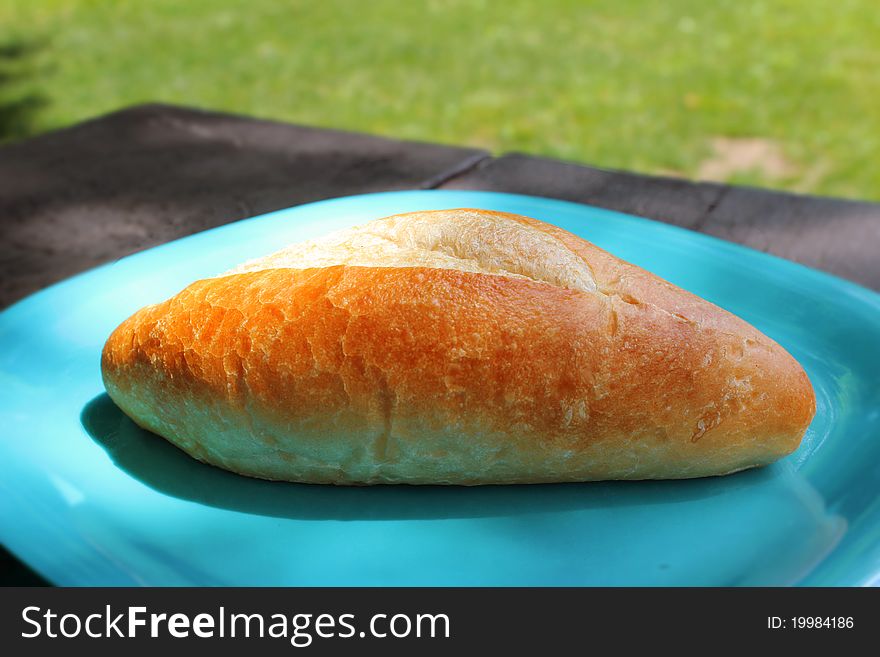 Fresh bread on the plate