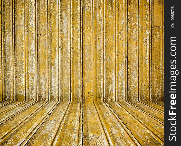 Vintage yellow wooden planks interior