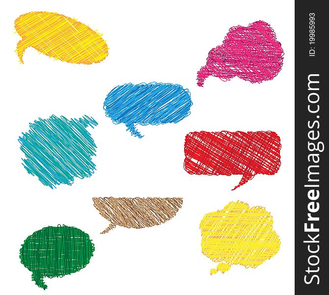 Multicolor Hand Drawn Speech Bubbles