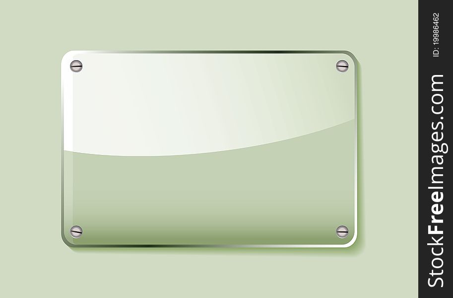 Green glass business name plate transparent with green background. Green glass business name plate transparent with green background