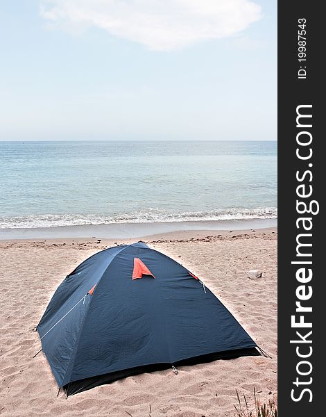 My tent on the beach