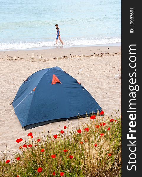 My tent on the beach