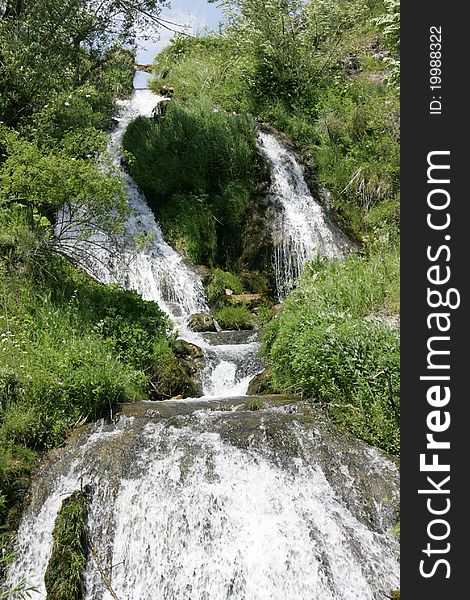 Beautiful waterfall with clear water near Treskavica mountain, Bosnia and Herzegovina