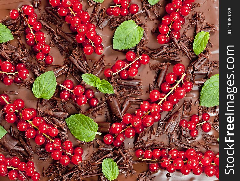 Red currant and mint with chocolate