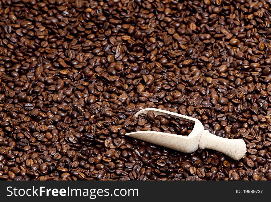 Still life of coffee beans