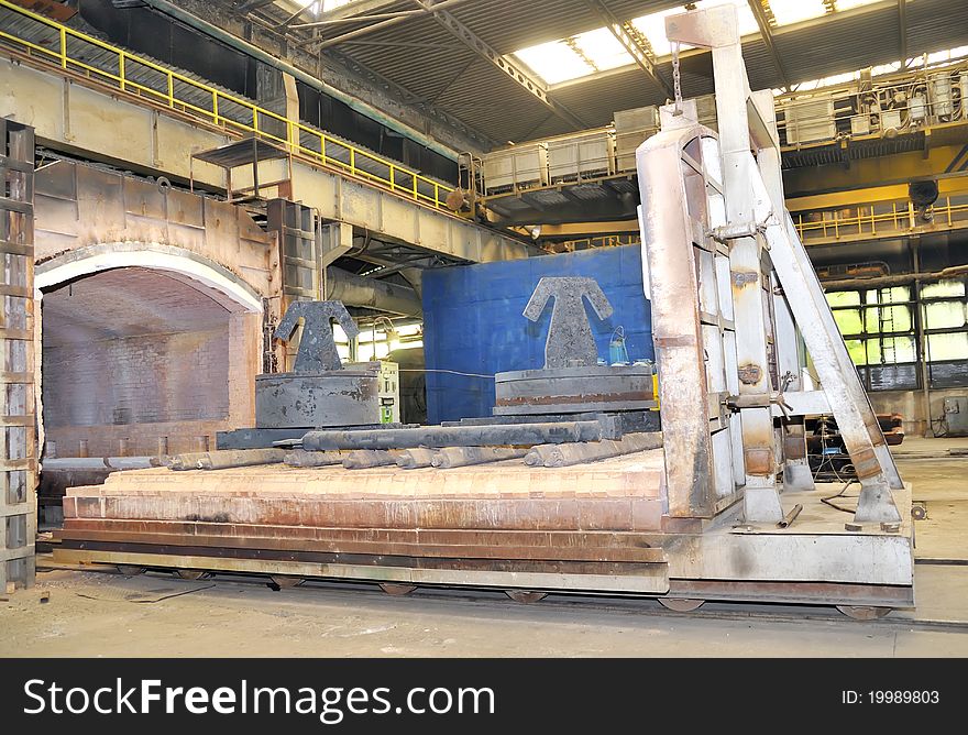 Factory oven for steel inside of plant