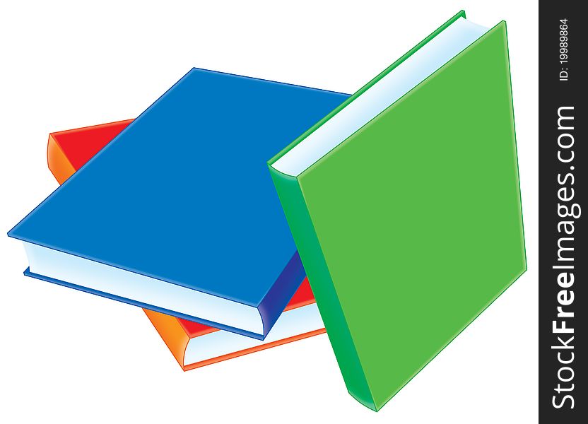 Clip-art illustration of books, on a white background