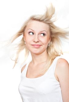 Beautiful Blonde With A Flying Hair Stock Images Beautiful Blonde With A Flying Hair Stock Images