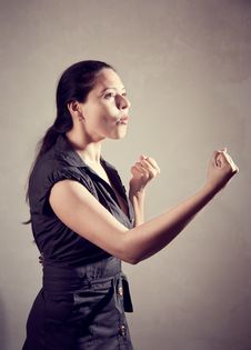 Indian Female On Martial Arts Practice Stock Image Indian Female On Martial Arts Practice Stock Image