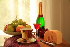 Fruits,wine,coffee And Cheese. Royalty Free Stock Photo Fruits,wine,coffee And Cheese. Royalty Free Stock Photo