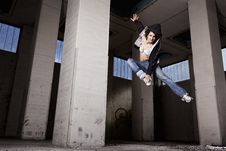 Female Dancer Jumping. Stock Photography