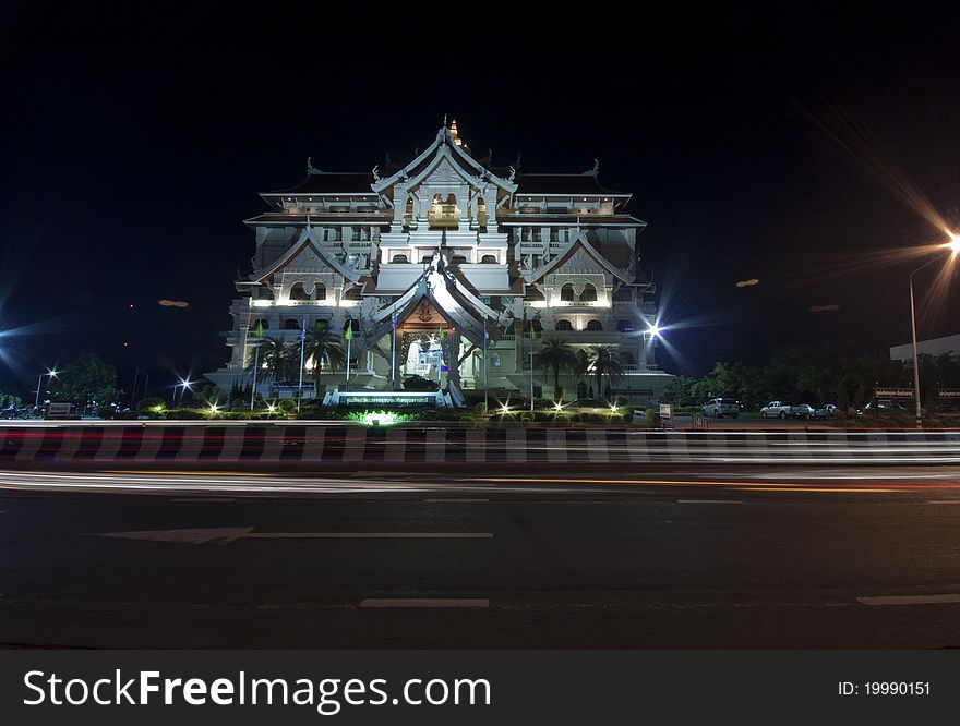 Motion blur thai architecture on night,thailand. Motion blur thai architecture on night,thailand.