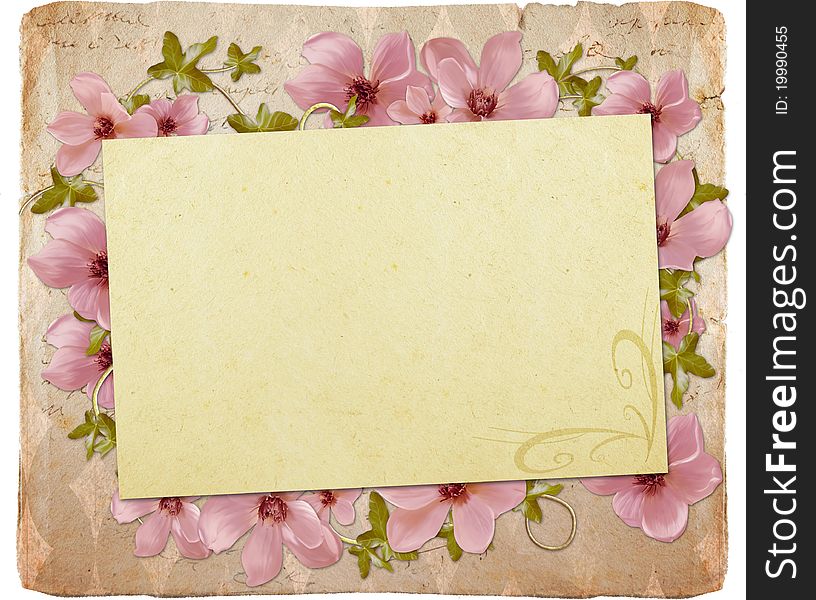 Greeting card with flowers and space for your own text