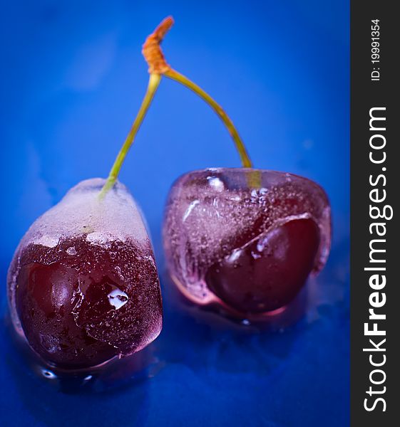 Two Cherries in an ice
