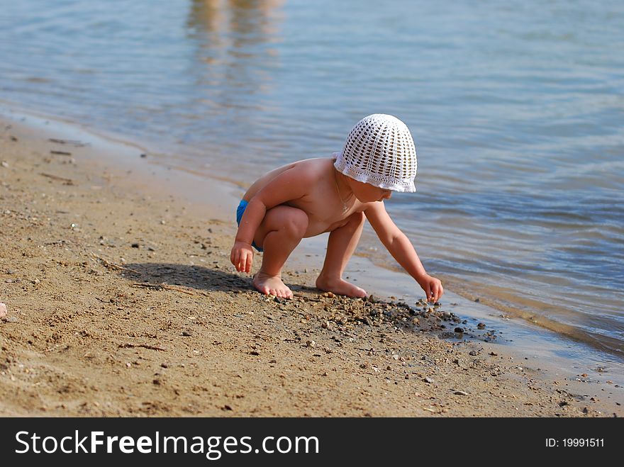 Little girl on the beach