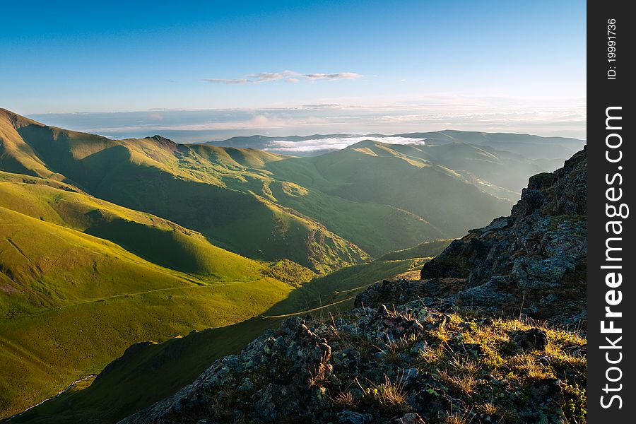 A sunrise over Caucasus mountains. A sunrise over Caucasus mountains