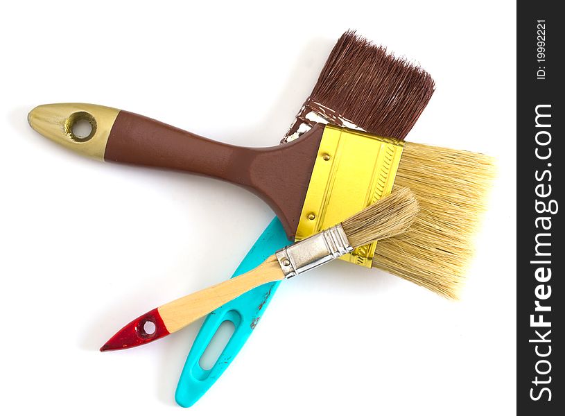 Three Paint Brushes Isolated