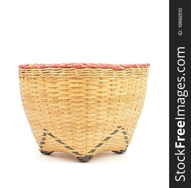 Bamboo basket handmade isolated