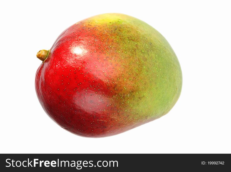 Mango  red yellow color white background. Mango  red yellow color white background