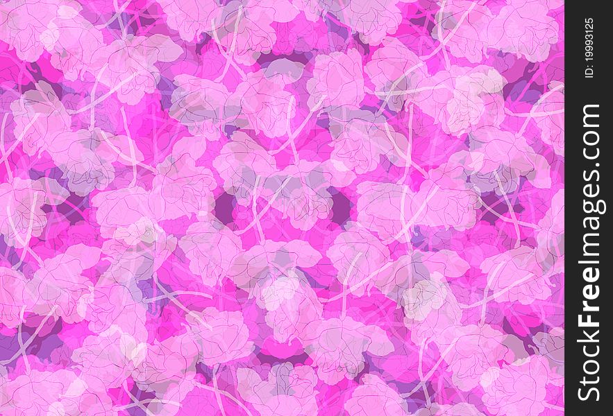 Abstract floral background with pink roses for your design