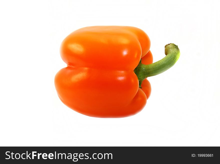 Rosy pepper isolated on white background