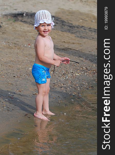 Little girl on the beach