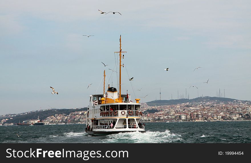 The Passenger Ship In Bosporus.