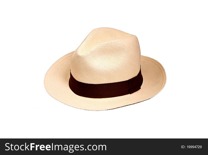 A White Hat With Brown Strap